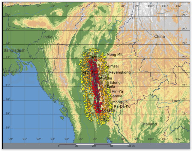 2025-03-28 2025 Mandalay, Burma (Myanmar) Earthquake M7.7 earthquake shakemap (USGS)