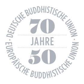 Logo 50 Jahre Europäische Buddhistische Union und 70 Jahre Deutsche Buddhistische Union
